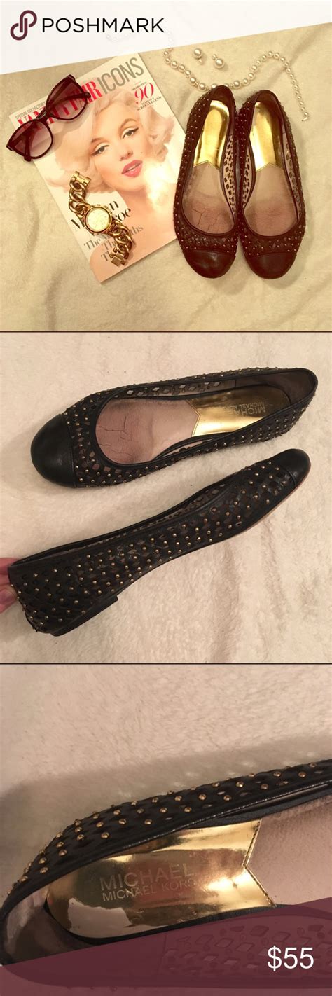 michael kors studded flats|Michael Kors genuine leather flats.